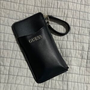 GUESS Black Leather Wristlet